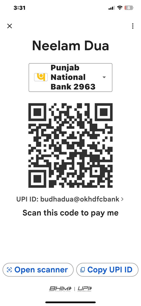 Google Pay / UPI QR code for Neelam Mataji Spiritual Center